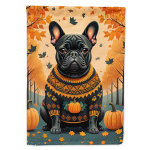Caroline's Treasures DAC1045GF Black French Bulldog Fall Garden Flag Mailbox Flag Decorative Yard Flag Banner Outside Patio Artwork Yard Flower Beds