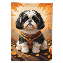 Caroline's Treasures DAC1073GF Shih Tzu Fall Garden Flag Mailbox Flag Decorative Yard Flag Banner Outside Patio Artwork Yard Flower Beds Garden Size