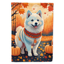 Caroline's Treasures DAC1006GF American Eskimo Fall Garden Flag Mailbox Flag Decorative Yard Flag Banner Outside Patio Artwork Yard Flower Beds Gard