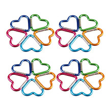 20 Pcs Heart Shaped Carabiners Heavy Duty Aluminum Carabiner Quick Clip Backpack Clasps Outdoor Keychain Buckles (random Color)