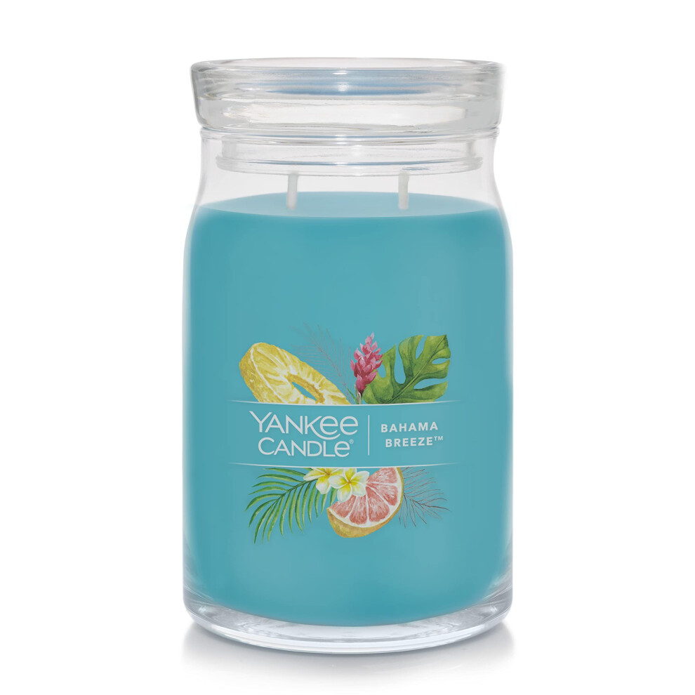 Yankee Candle Bahama Breeze Scented  Signature 20oz Large Jar 2Wick Candle  Over 60 Hours of Burn Time