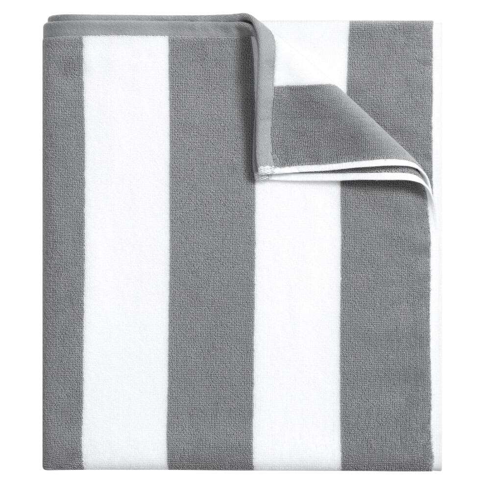 Asciugamano Da Spiaggia Grande Bornbay Oversize - 40""""X70"""" Asciugamano Da Spiaggia Grande Da Uomo, Telo Da Spiaggia Grigio Extra Large E Spesso,-image