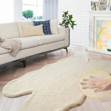 ORINOVA Light Brown Beige Fluffy Faux Fur Rugs for Bedroom Washable Furry Rug for Living Room Indoor Sheepskin Area Rugs 4x6 Nur