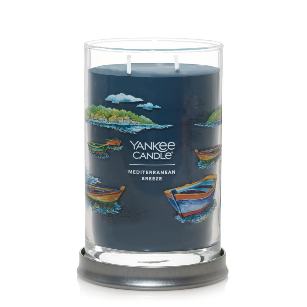 Yankee Candle Mediterranean Breeze Scented  Signature 20oz Large Tumbler 2Wick Candle  Over 60 Hours of Burn Time