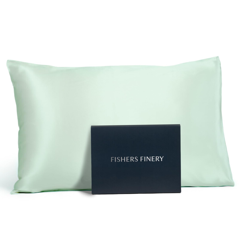 Fishers Finery 25mm Mulberry Silk Queen Pillowcase Light Green
