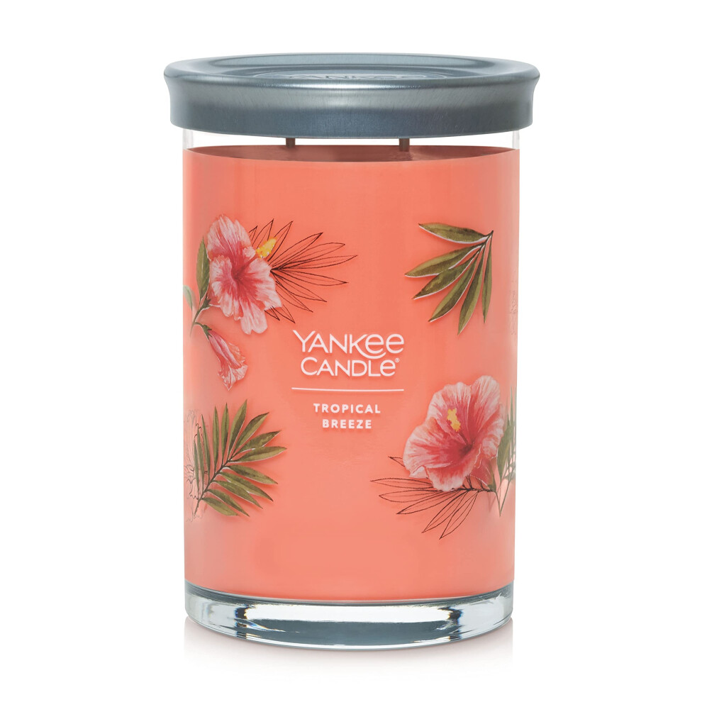 Yankee Candle Tropical Breeze Scented  Signature 20oz Large Tumbler 2Wick Candle  Over 60 Hours of Burn Time