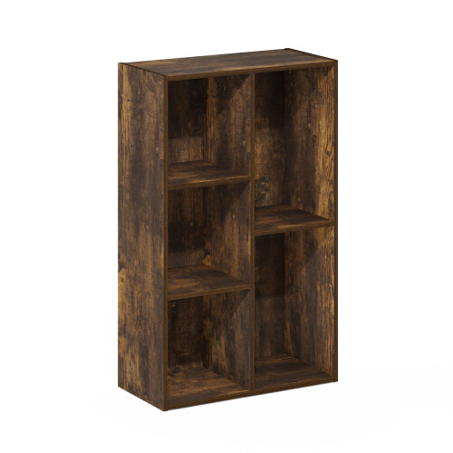 Furinno Luder 5Cube No Tool Assembly Open Shelf  Amber Pine