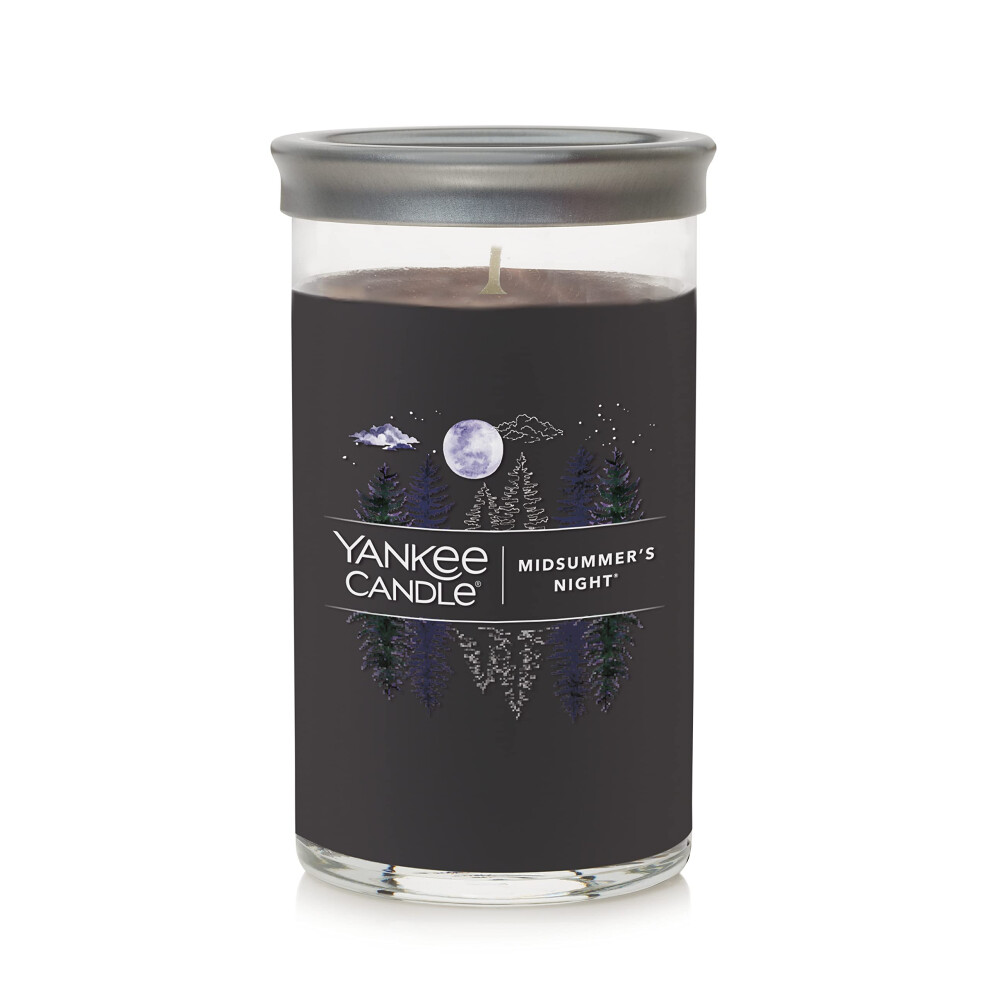 Yankee Candle MidSummers Night Signature Medium Pillar Candle  1425oz Black