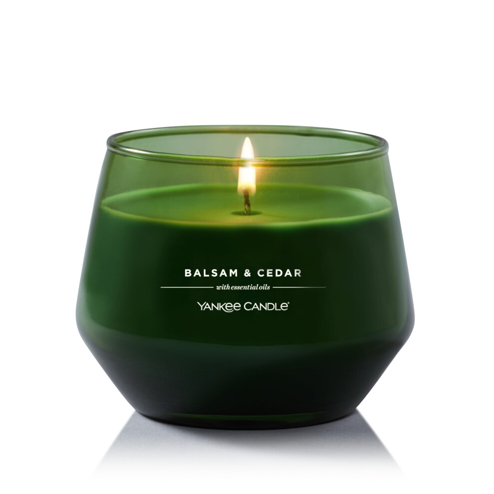 Yankee Candle Studio Medium Candle  Balsam  Cedar  10 oz LongLasting  EssentialOil Scented Soy Wax Blend Candle  4065 Hour