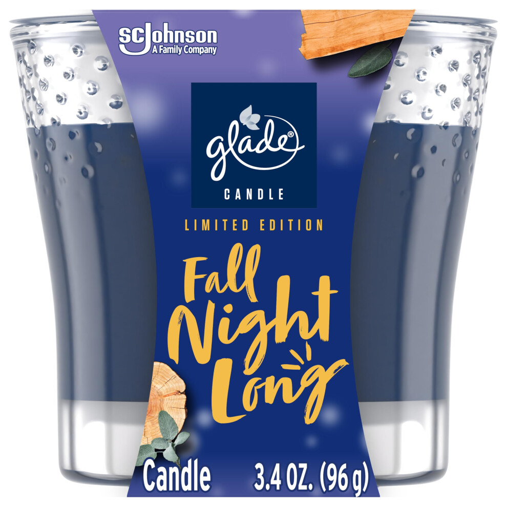 Glade Candle Jar  Air Freshener  Fall Night Long  34 oz