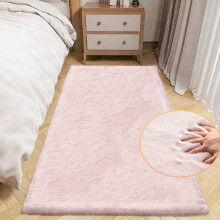 ORINOVA Small Pink Fuzzy Faux Rabbit Shaggy Fur Rug Furry Washable Runner Rug 2x6 Fluffy Rugs for Bedroom Living Room Nursery Ru