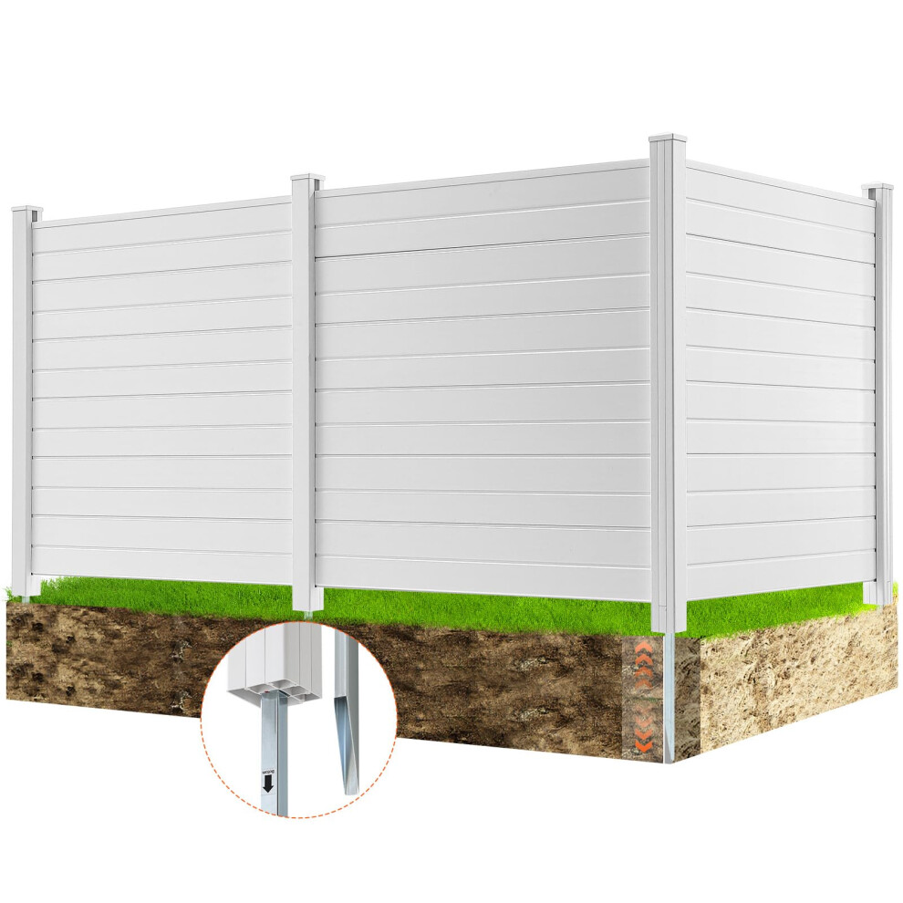 VEVOR Outdoor Privacy Screens  50 W x 50 H Air Conditioner Fence  Pool Equipment Enclosure  Horizontal Vinyl Privacy Fence
