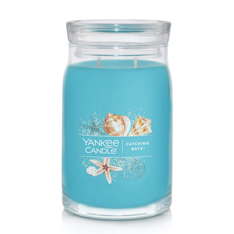 Yankee Candle Catching Rays Scented  Signature 20oz Large Jar 2Wick Candle  Over 60 Hours of Burn Time