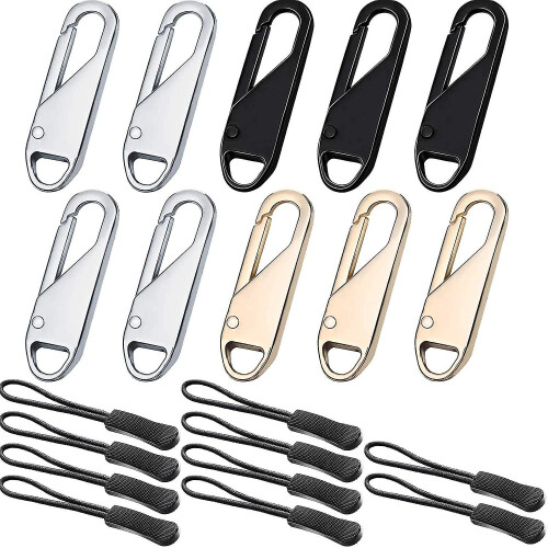 10 Pcs Zipper Pull Tab Replacement Metal Zipper Extender Handle Fixer Zipper