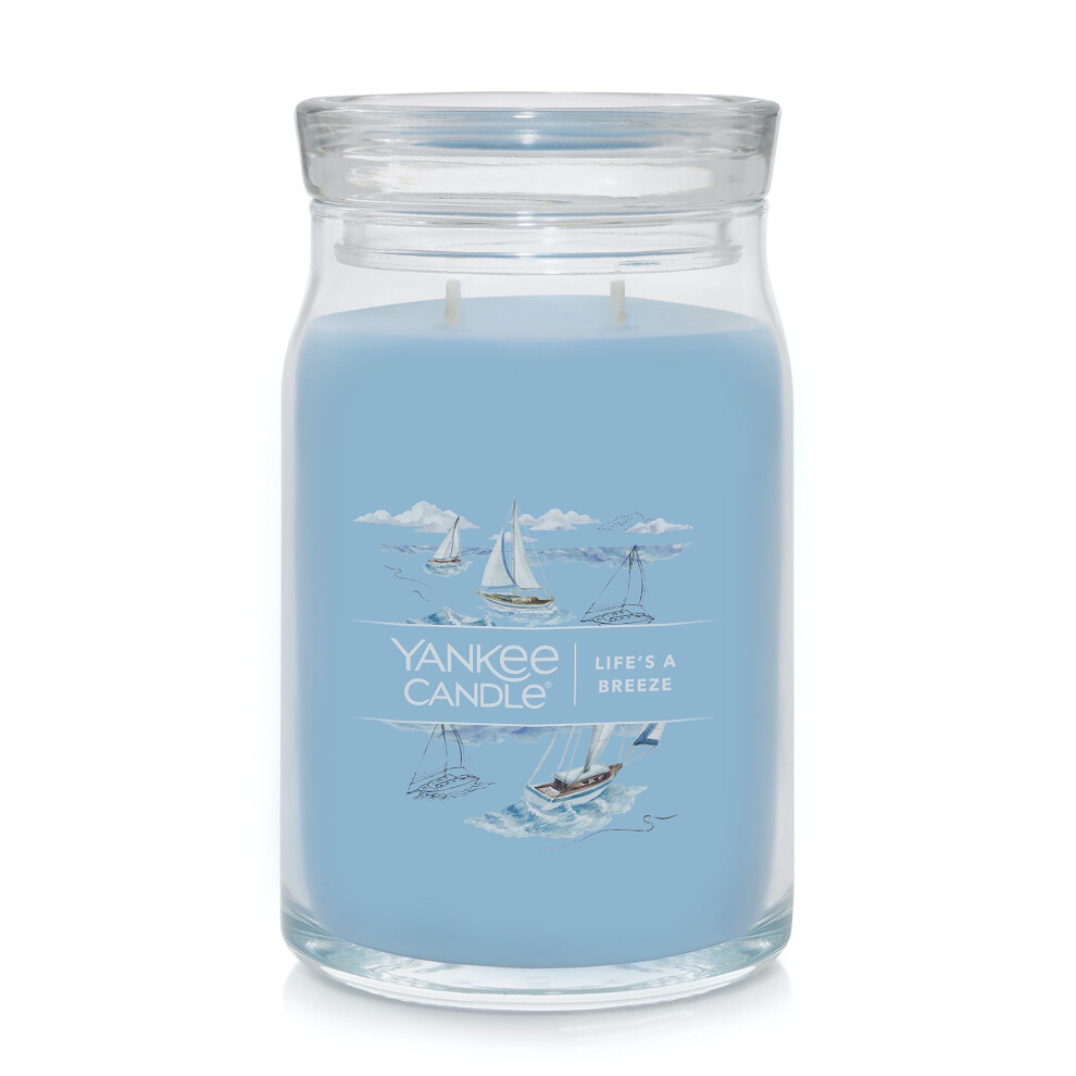 Yankee Candle Lifes A Breeze Scented  Signature 20oz Large Jar 2Wick Candle  Over 60 Hours of Burn Time