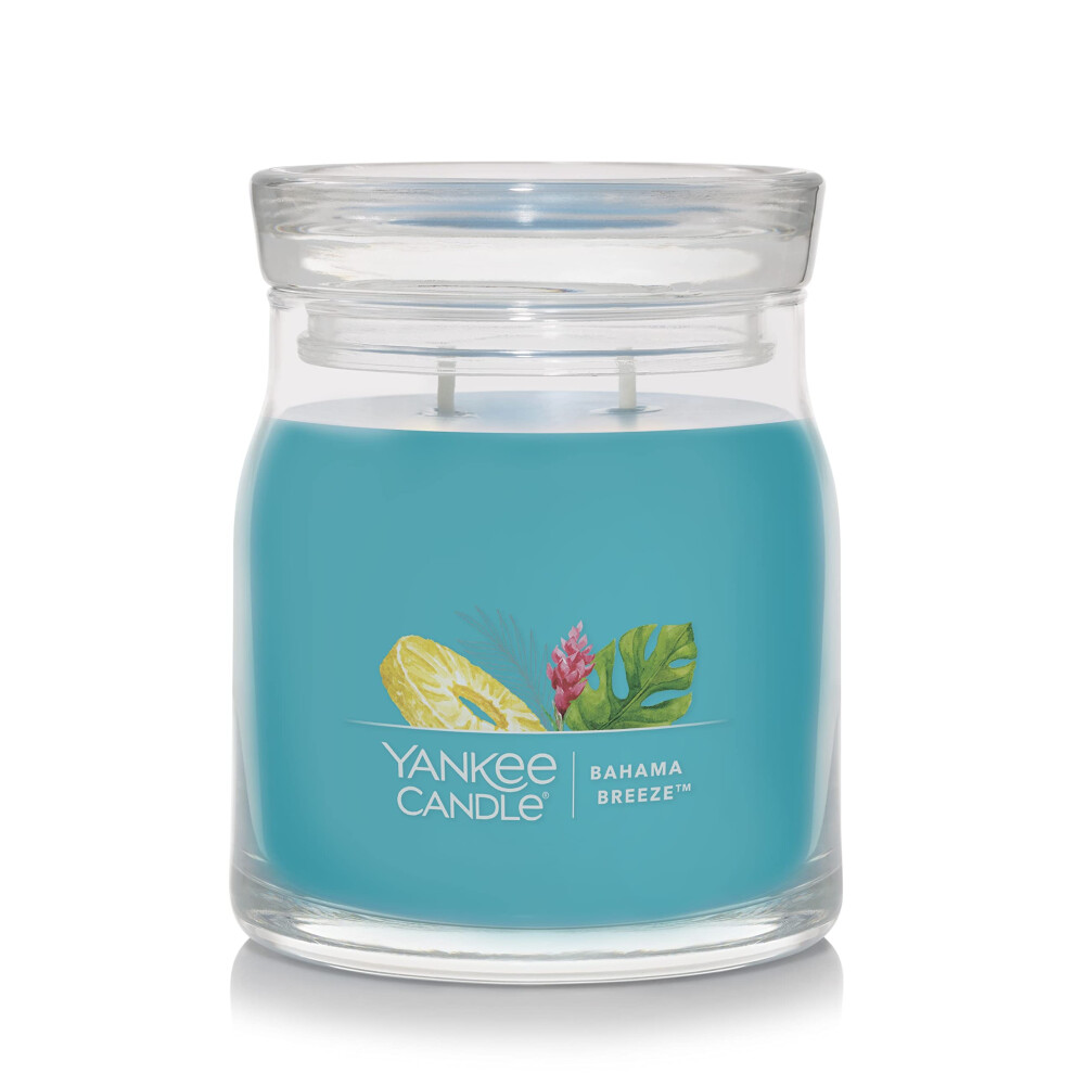 Yankee Candle Bahama Breeze Scented  Signature 13oz Medium Jar 2Wick Candle  Over 35 Hours of Burn Time