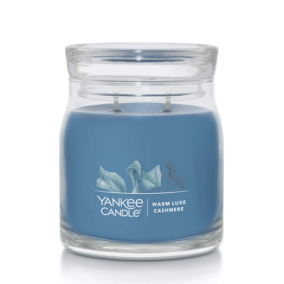 Yankee Candle Warm Luxe Cashmere Scented  Signature 13oz Medium Jar 2Wick Candle  Over 35 Hours of Burn Time