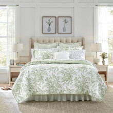 Laura Ashley - Set cuvertura dubla lenjerie de pat reversabila din bumbac cu tava asortata Decor u?oara pentru acasa pentru toate anotimpurile (T