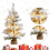 2ft Swony White Mini Christmas Tree Xmas Table Decoration with Base, LED Lights 3