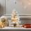 2ft Swony White Mini Christmas Tree Xmas Table Decoration with Base, LED Lights 4