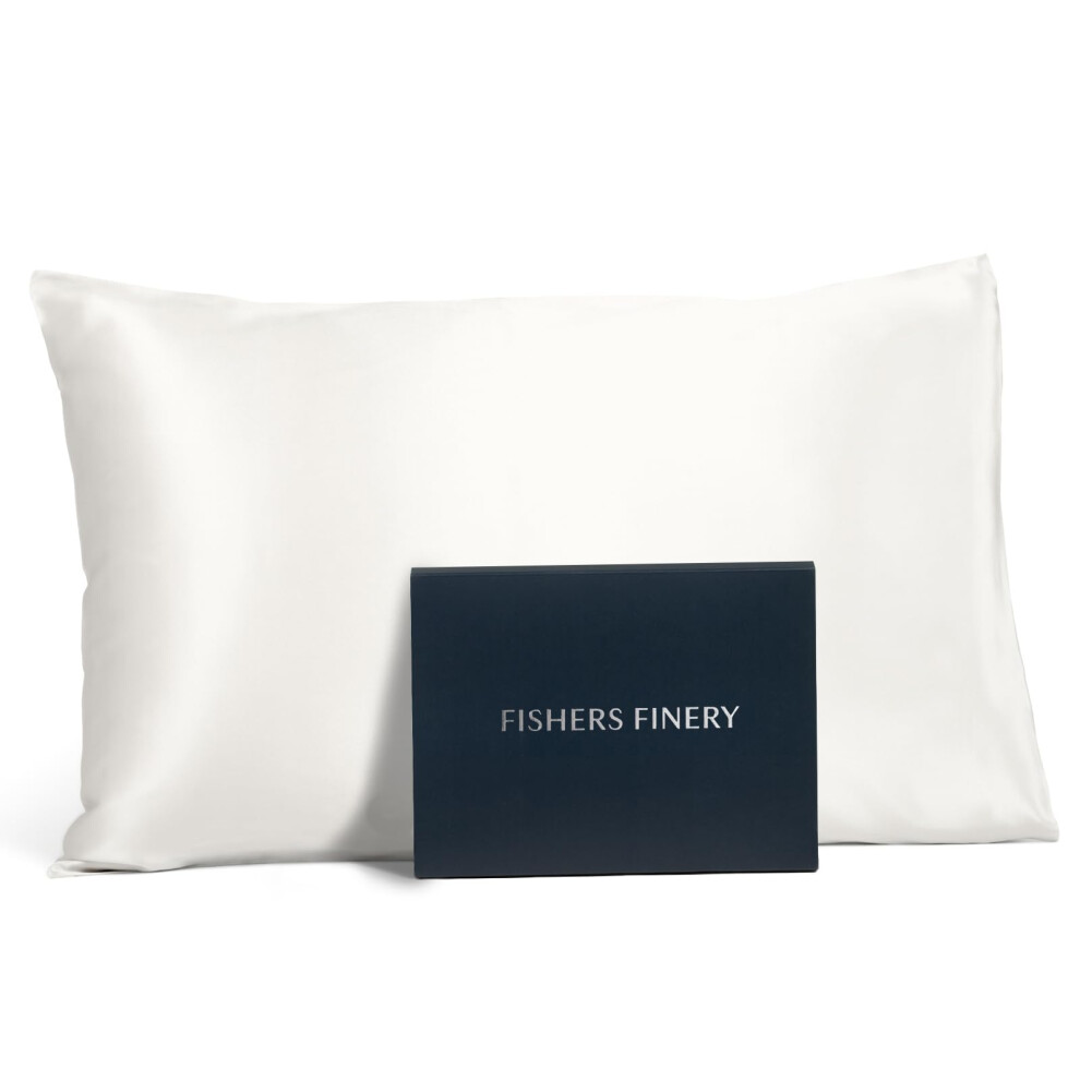 Fishers Finery 25mm 100 Pure Mulberry Silk Pillowcase Good Housekeeping Winner White King