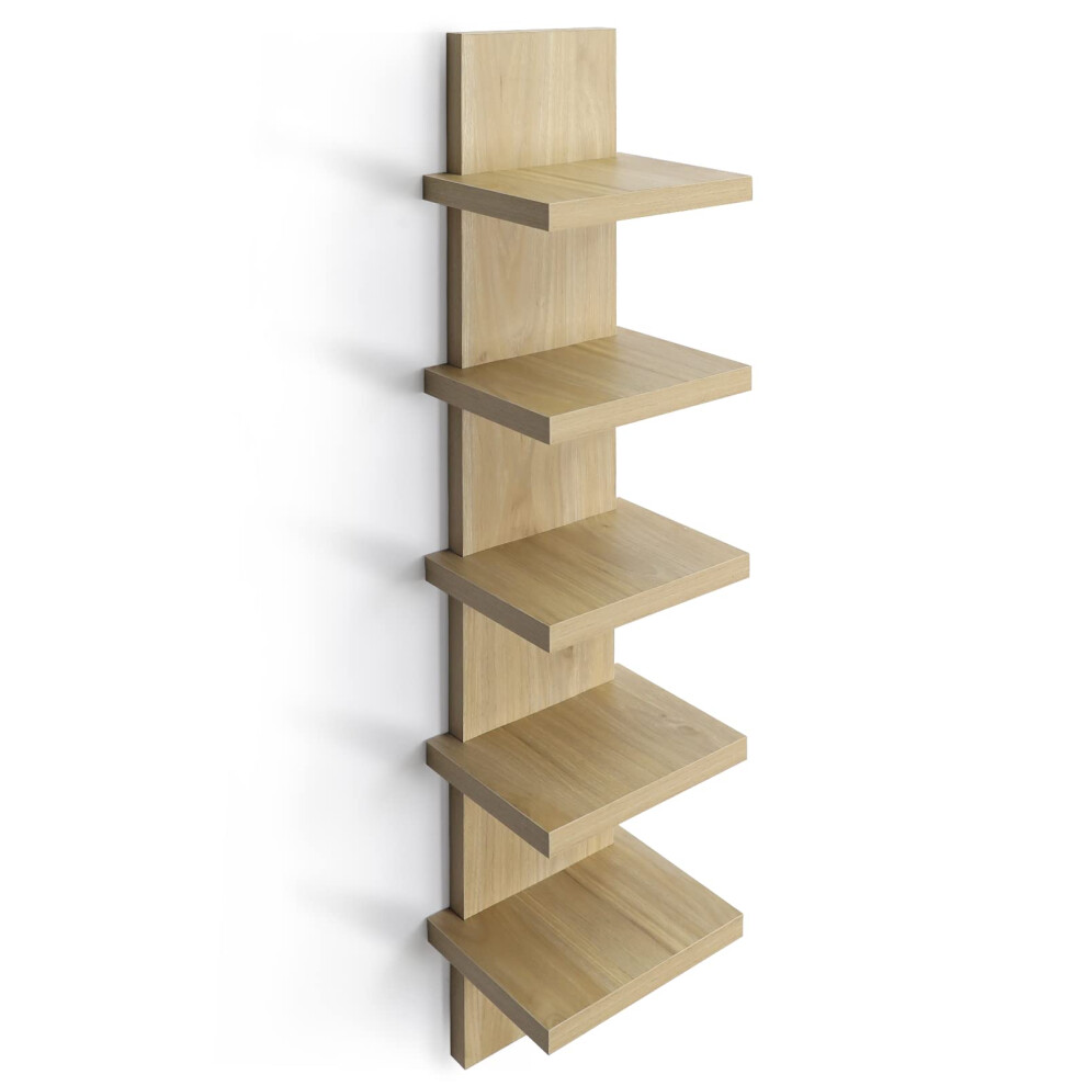 Estantes De Pared Bloddream De 5 Niveles, Columna Vertical Natural, Organizador Flotante Para Almacenamiento, Decoraci N Del Hogar, Dise O De Tor-image