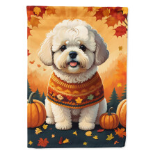 Caroline's Treasures DAC1020GF Bichon Frise Fall Garden Flag Mailbox Flag Decorative Yard Flag Banner Outside Patio Artwork Yard Flower Beds Garden
