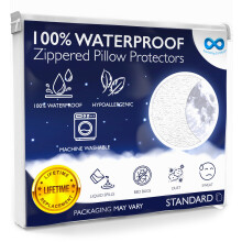 Protetor de Almofada Impermeável Padrão (2-Pack) - Com Zíper, Hipoalergénico, À Prova de Ácaros e Percevejos
