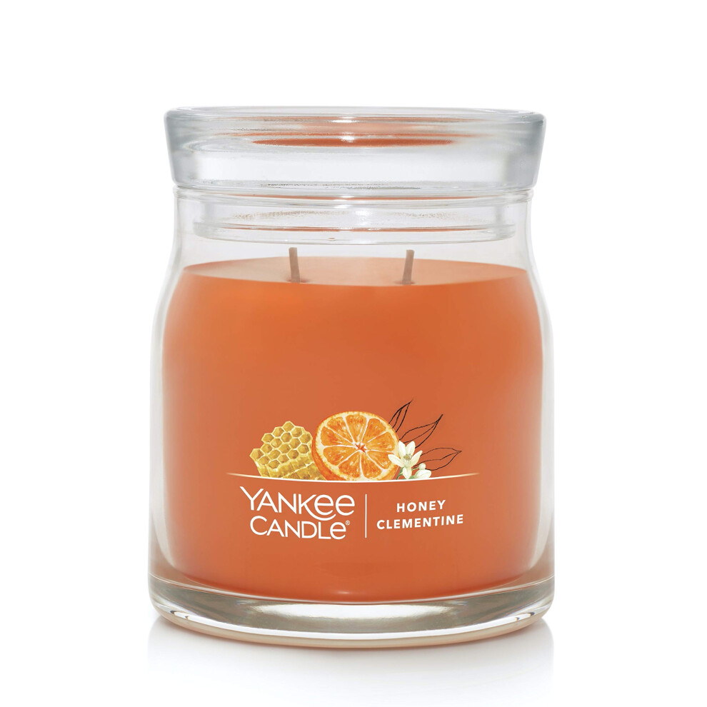 Yankee Candle Honey Clementine Scented  Signature 13oz Medium Jar 2Wick Candle  Over 35 Hours of Burn Time