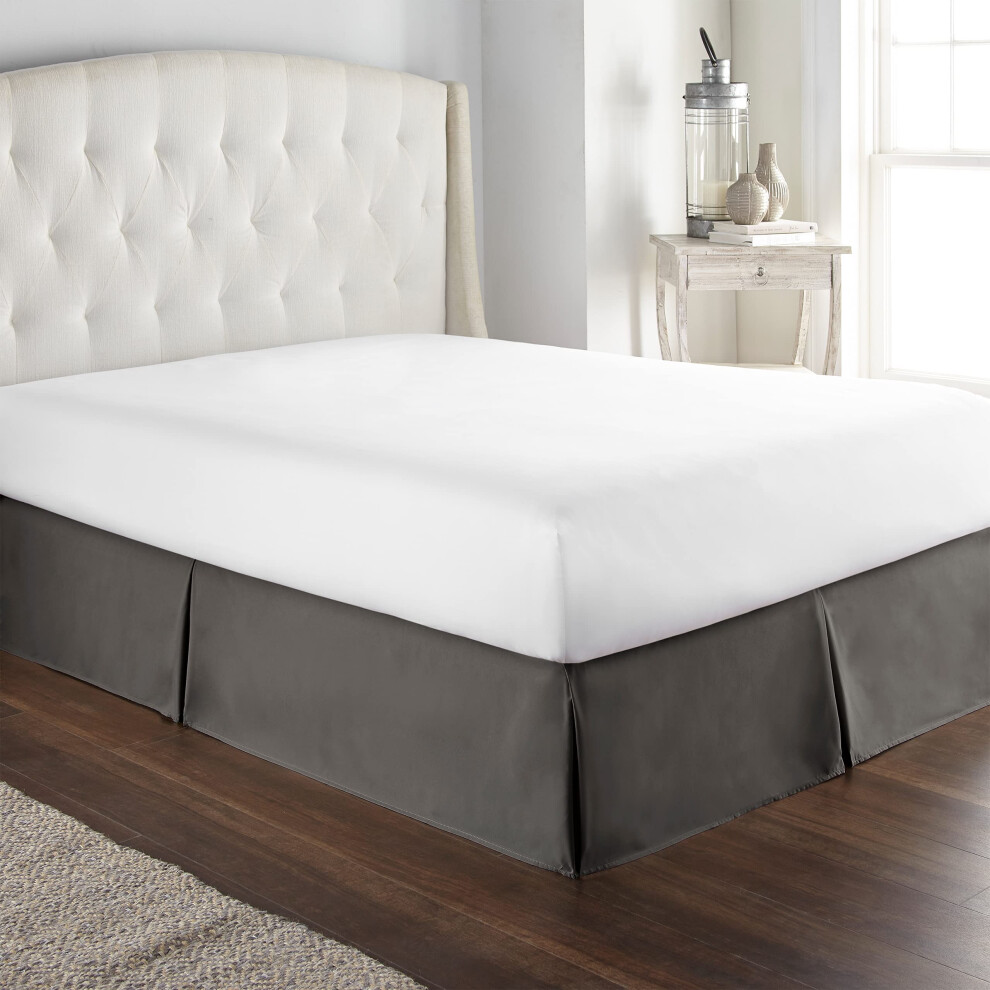 HC Collection Bed Skirt California King Size Soft Microfiber Box Spring Cover 14 Inch Drop Cali King Bed Skirt Wrinkle Fa