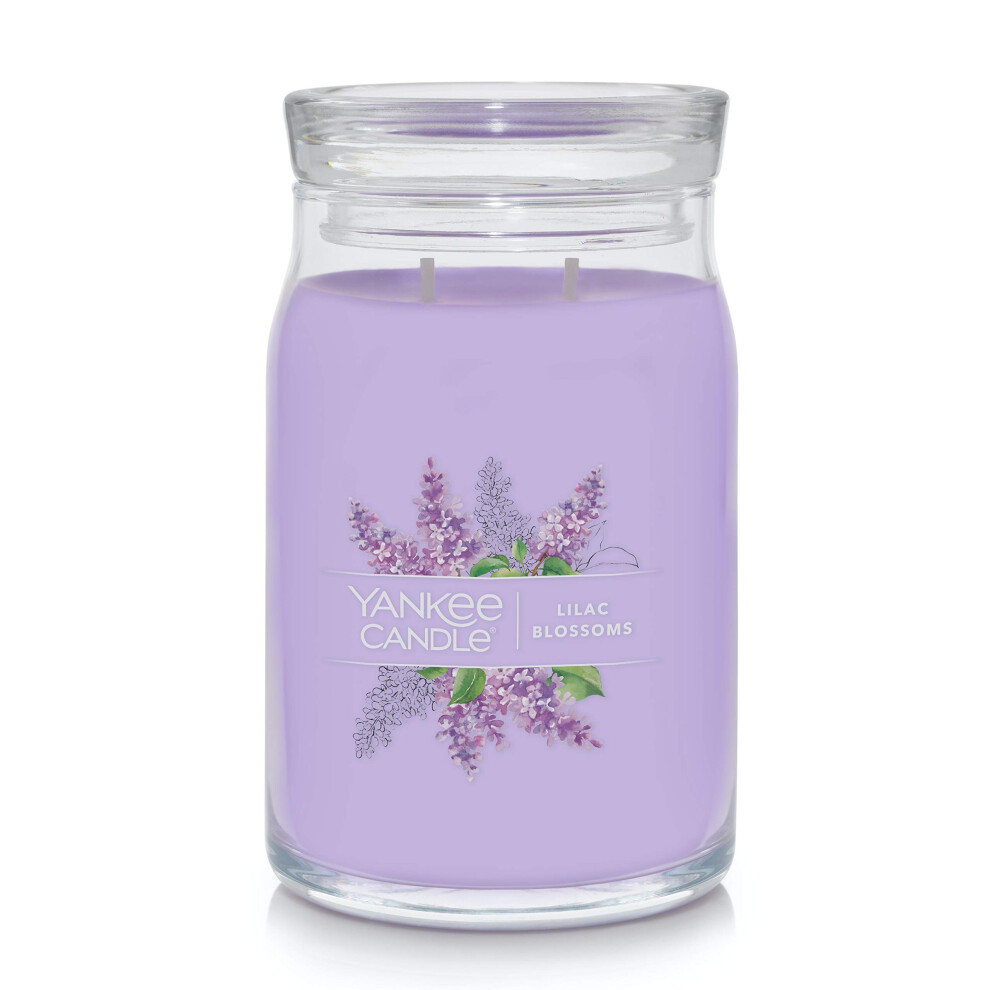 Yankee Candle Lilac Blossoms Scented  Signature 20oz Large Jar 2Wick Candle  Over 60 Hours of Burn Time