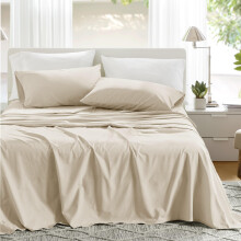 Comfort Spaces 100 Cotton Sheets Twin XL Breathable Ultra Soft Cotton Sheets Naturally Cool Cotton Bed Sheets with 12 Ela