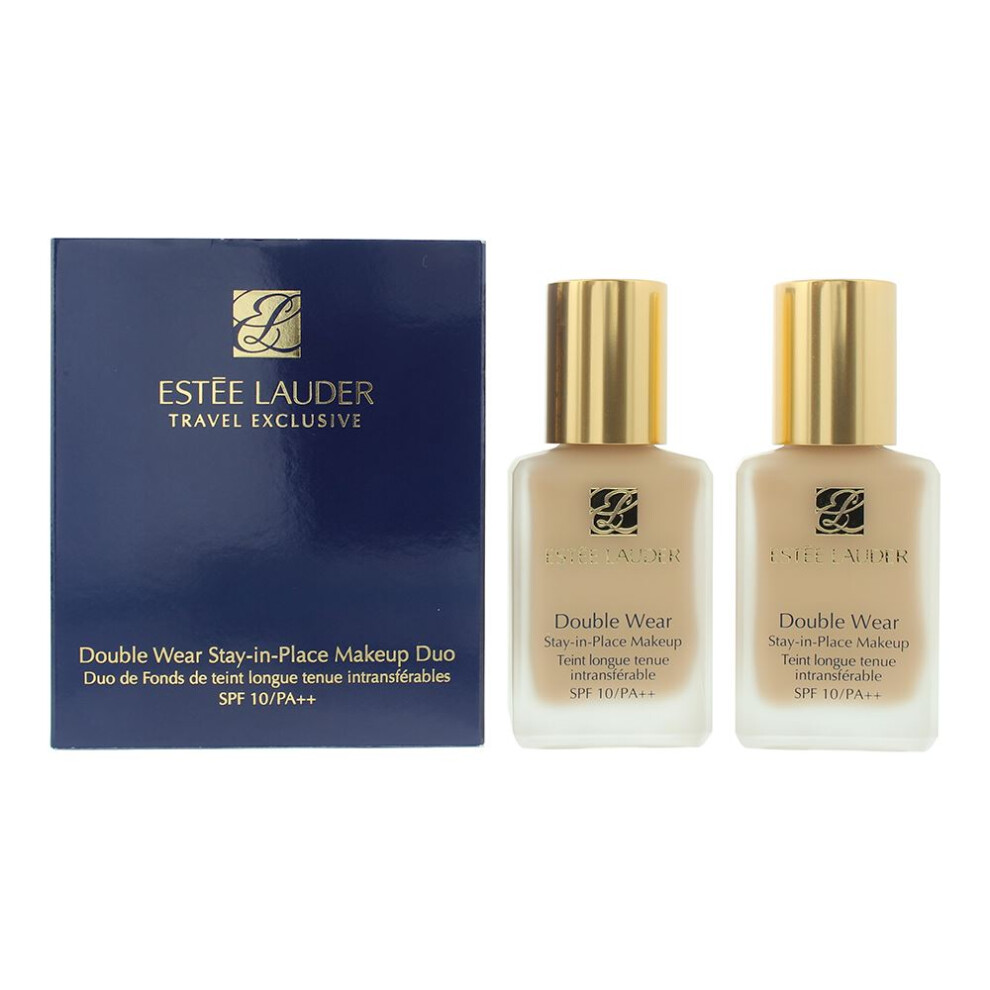 Estee Lauder Double Wear Stay-In-Place Makeup 1W2 Sand Duo Foundation 2 x 30ml For Women