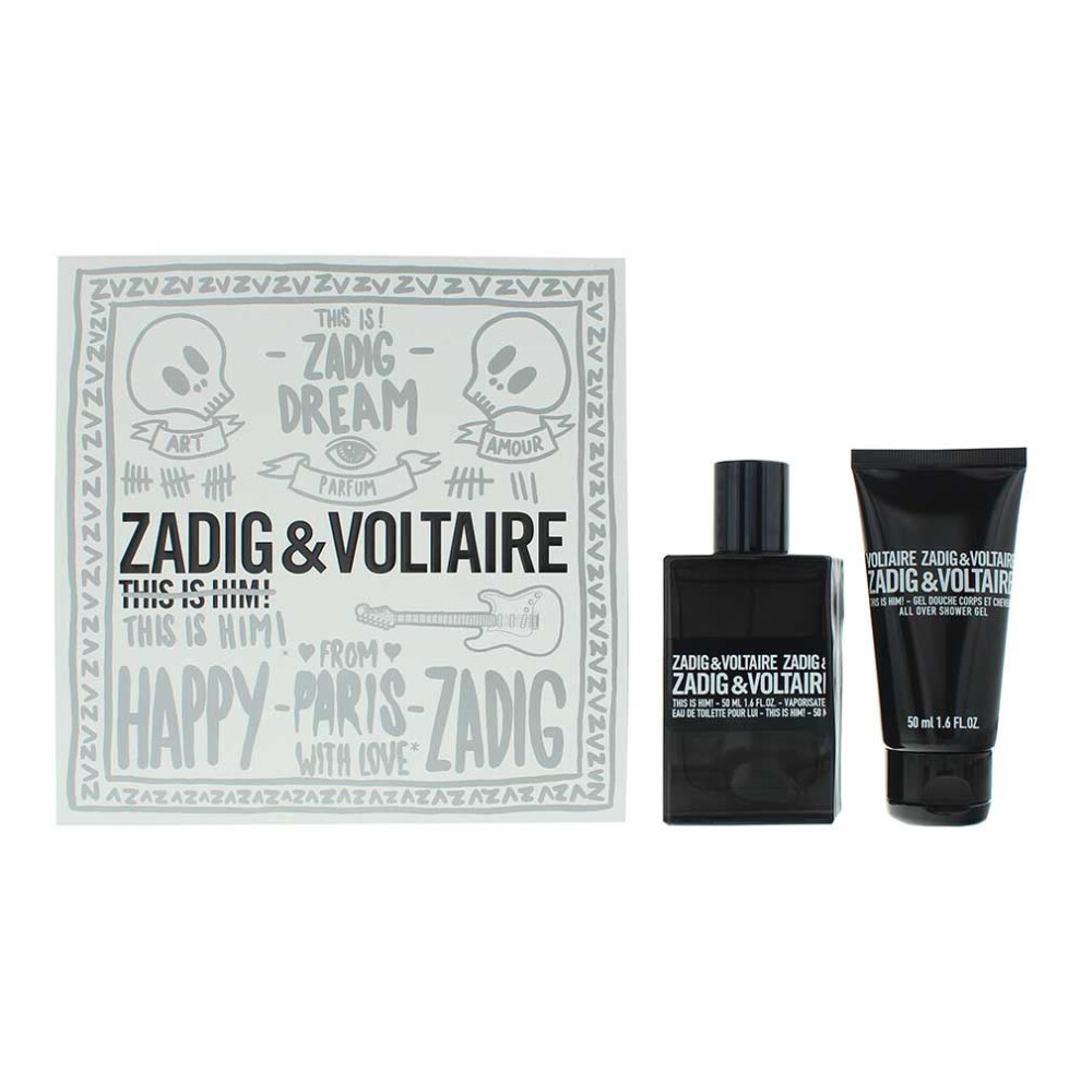 Zadig & Voltaire This Is Him! Gift Set: 50ml EDT Spray + Shower Gel 50ml