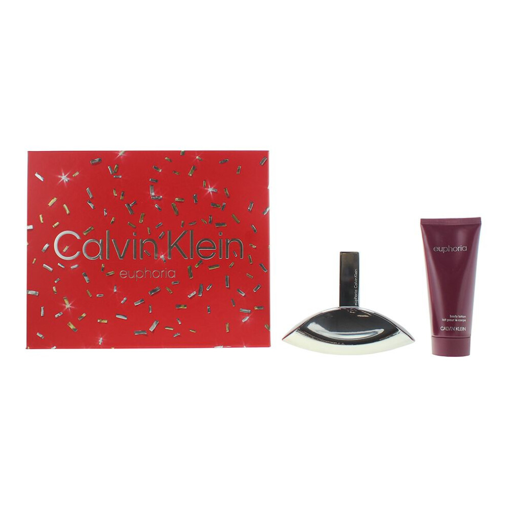 Calvin Klein Euphoria Gift Set 100Ml Edp Spray + Body Lotion 100Ml