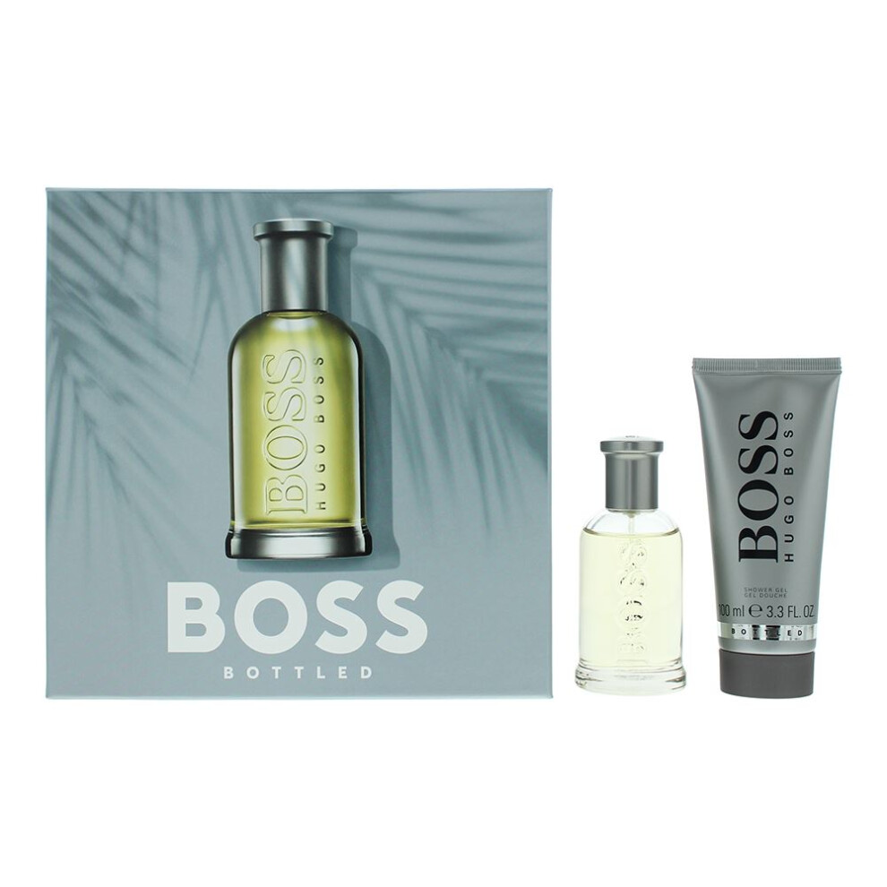 Hugo Boss Bottled 2 Piece Gift Set: EDT 50ml - Shower Gel 100ml Men Spray