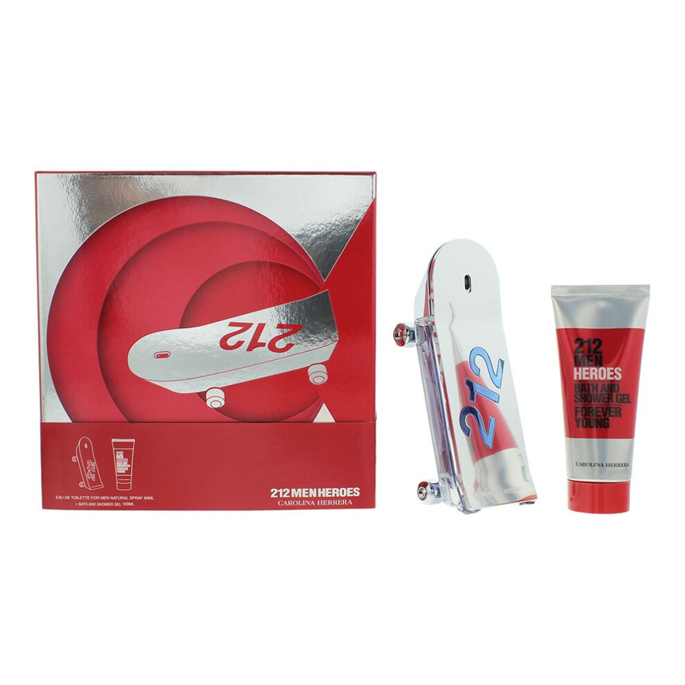 Carolina Herrera 212 Heroes Giftset EDT Spray 90ml + Shower Gel 100ml - Image 2