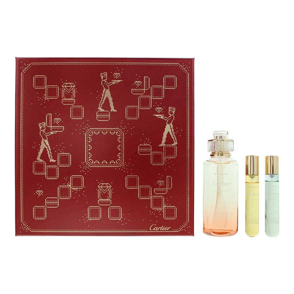Cartier RiviÃres De Cartier Discovery Set 100ml Insouciance Edt + 10ml Allegresse Edt + 10ml Luxuriance Edt