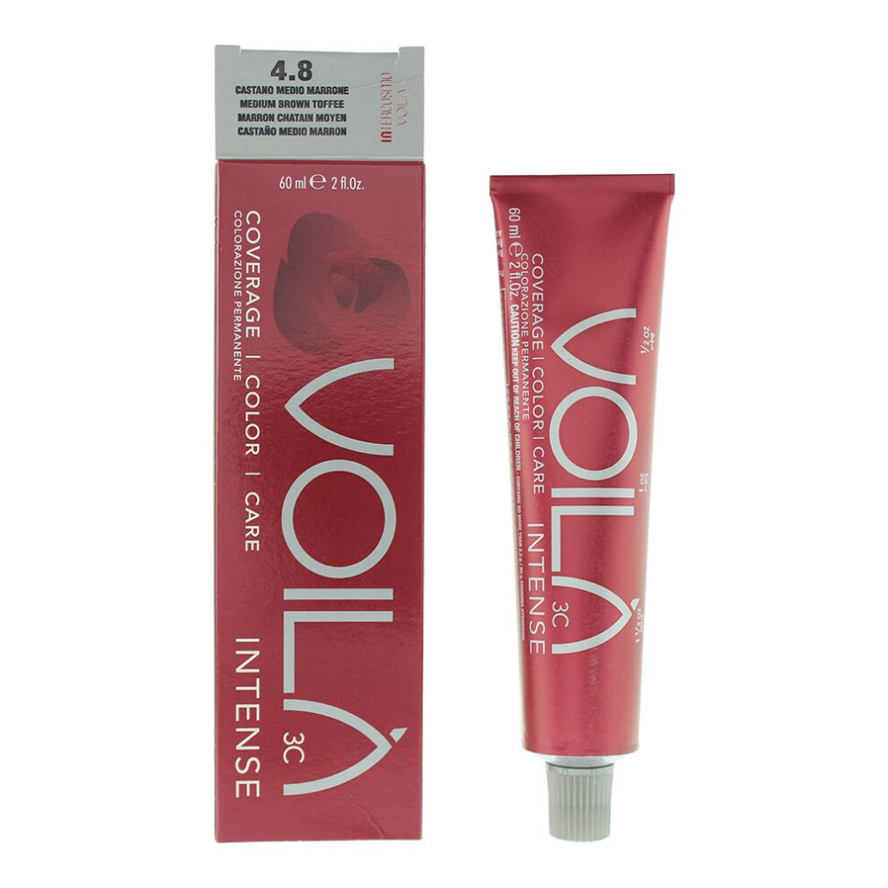 Intercosmo Voila 3C Intense 4.8 Medium Brown Toffee Hair Colour 60Ml For Women