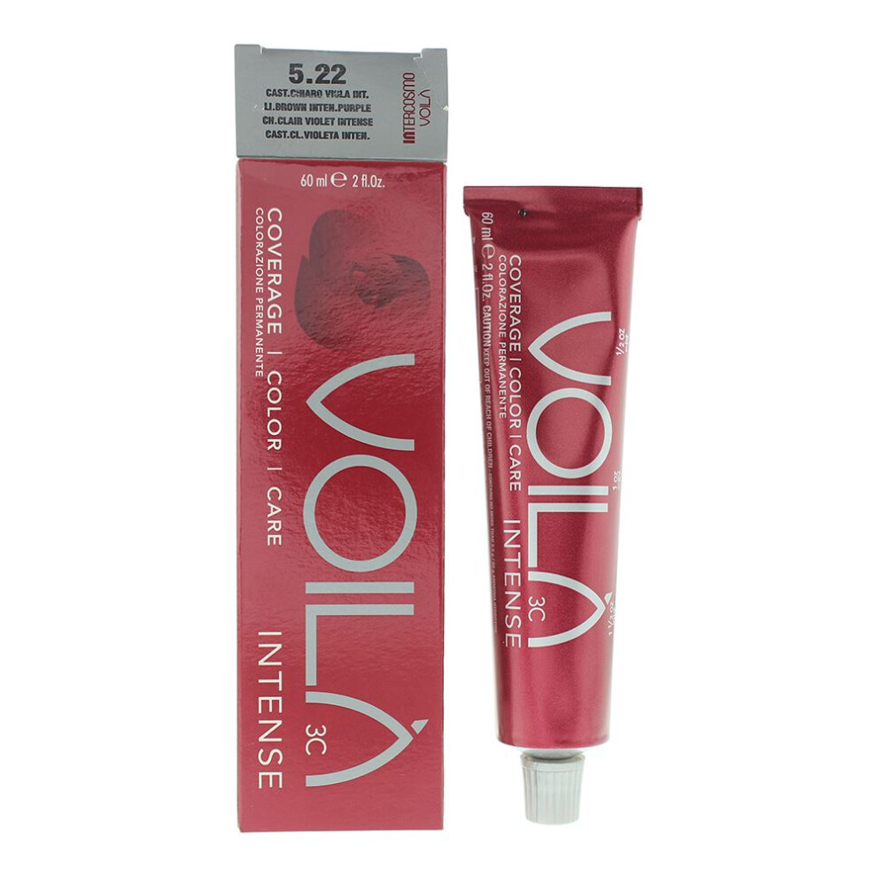 Intercosmo Voila 3C Intense 5.22 Light Brown Intense Purple Hair Colour 60Ml For Women