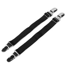 Pair Of Women Adjustable Nylon Stockings Garters Buckles (black)
