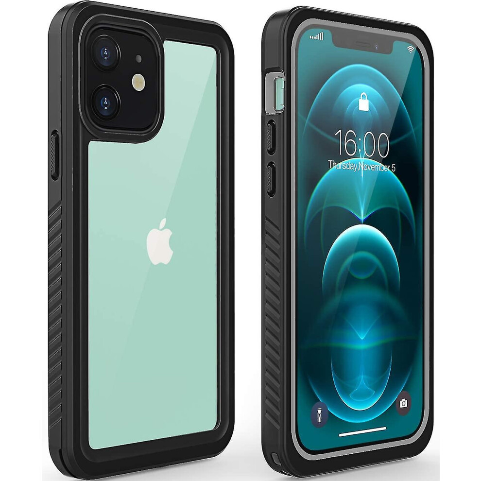 Iphone 12 Waterproof Case,Waterproof Shockproof Dustproof Ip68 Full-Body Hard Case Built-In Screen Protector Underwater Outdoor Waterproof Cover For I 7364070690930
