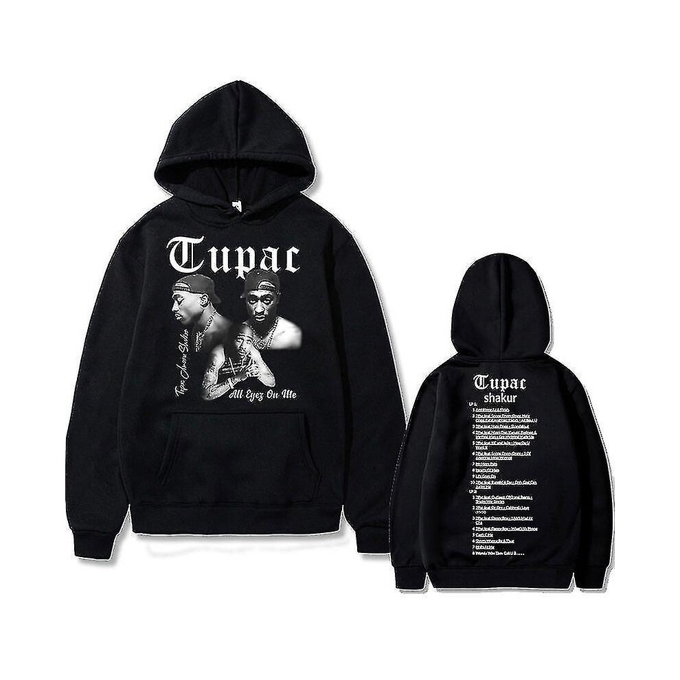 (black Q05156, L) Rapper Tupac 2pac Hip Hop Hoodie Men"s Fashion Hoodies Men Women Oversized Pullover Male Black Stree