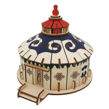 Develop kids intelligence Wooden 84 piece 3D Puzzle - Yurt