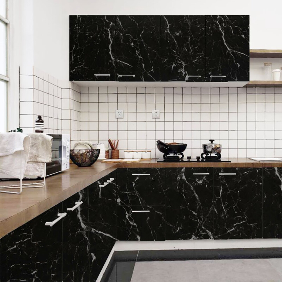 10*0.6M Kitchen Marble Worktop Covering Cupboard Self Adhesive Sticker Wrap Roll