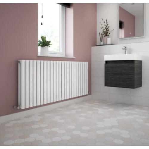 (High Gloss White) Nuie Revive Horizontal Double Panel Designer Radiator 2