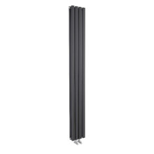 (Anthracite) Nuie Revive Tall & Vertical Double Panel Oval Radiator, Wall Mounted, 1800mm x 236mm