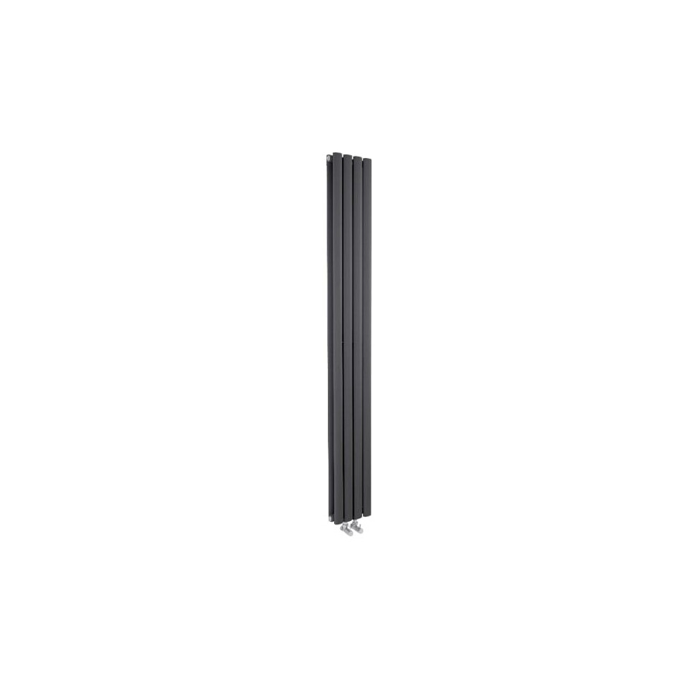 (Anthracite) Nuie Revive Tall & Vertical Double Panel Oval Radiator, Wall Mounted, 1800Mm X 236Mm 5055369078011