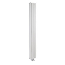 (High Gloss White) Nuie Revive Tall & Vertical Double Panel Oval Radiator, Wall Mounted, 1800mm x 236mm