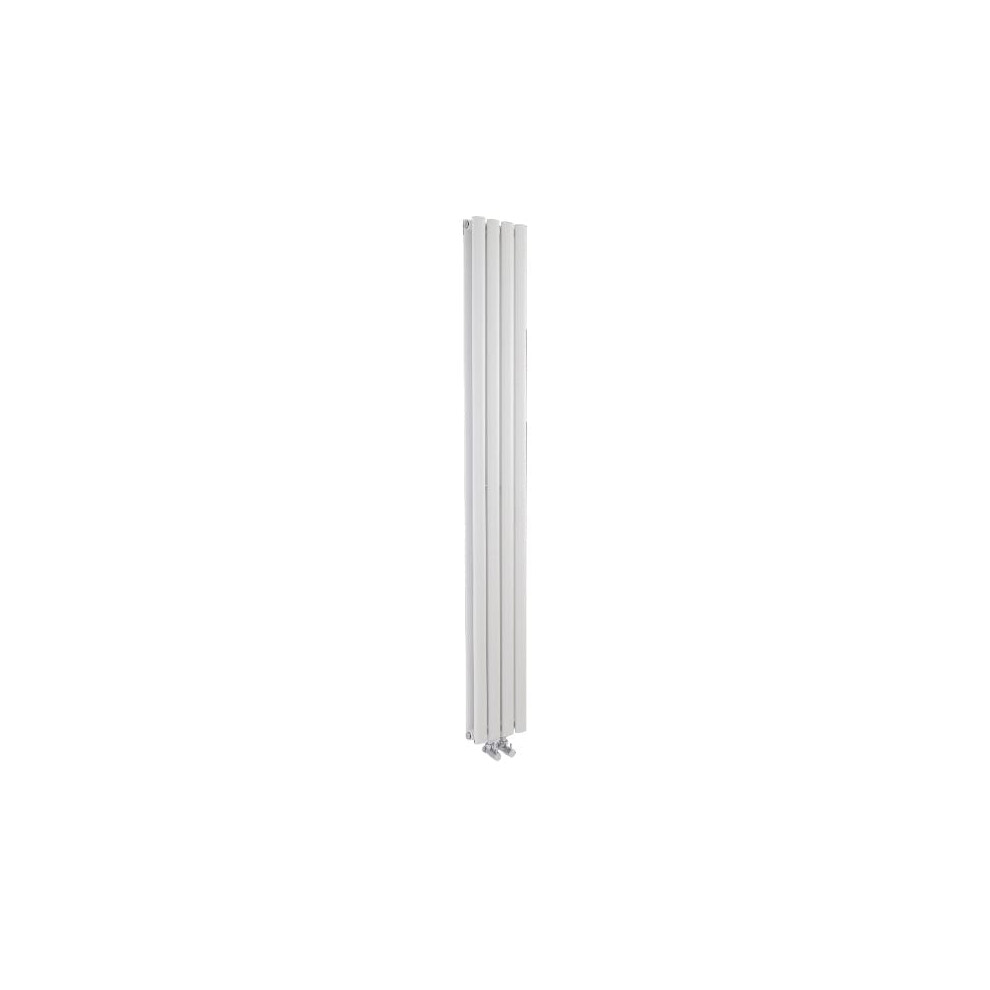 (High Gloss White) Nuie Revive Tall & Vertical Double Panel Oval Radiator, Wall Mounted, 1800Mm X 236Mm 5055369027705